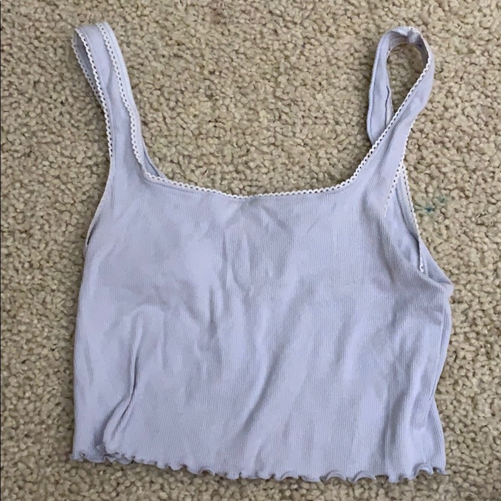 Sky blue scalloped tank